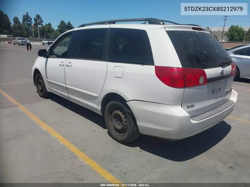 2008 Toyota Sienna Ce VIN: 5TDZK23CX8S212979 Lot: 45656258