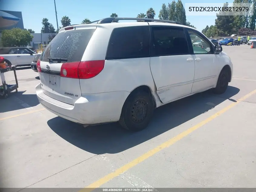 2008 Toyota Sienna Ce VIN: 5TDZK23CX8S212979 Lot: 45656258