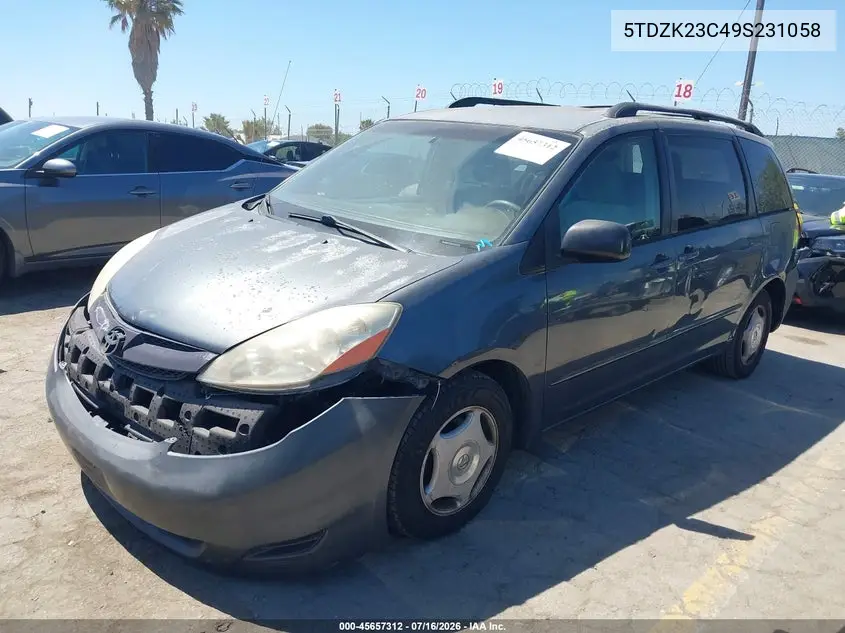 2009 Toyota Sienna Le VIN: 5TDZK23C49S231058 Lot: 45657312