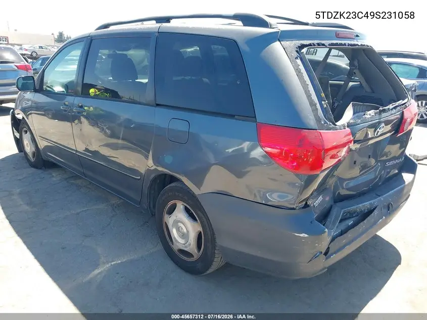 2009 Toyota Sienna Le VIN: 5TDZK23C49S231058 Lot: 45657312