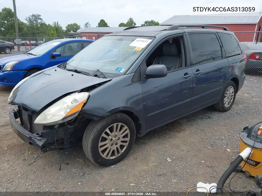 2010 Toyota Sienna Xle VIN: 5TDYK4CC6AS313059 Lot: 45598052