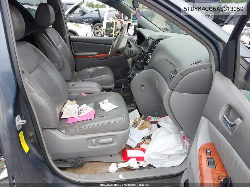 2010 Toyota Sienna Xle VIN: 5TDYK4CC6AS313059 Lot: 45598052