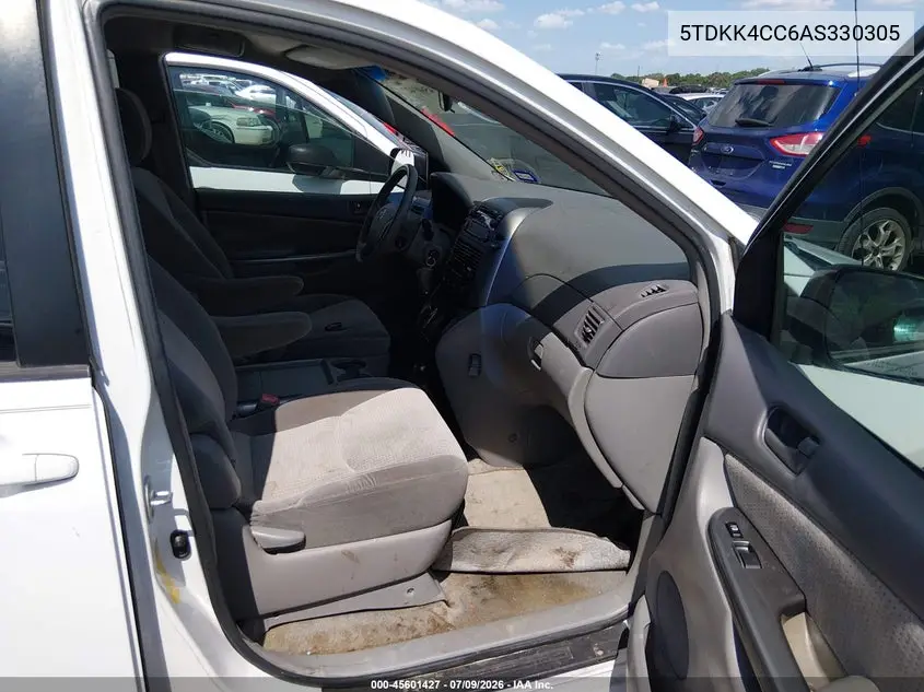 2010 Toyota Sienna Le VIN: 5TDKK4CC6AS330305 Lot: 45601427
