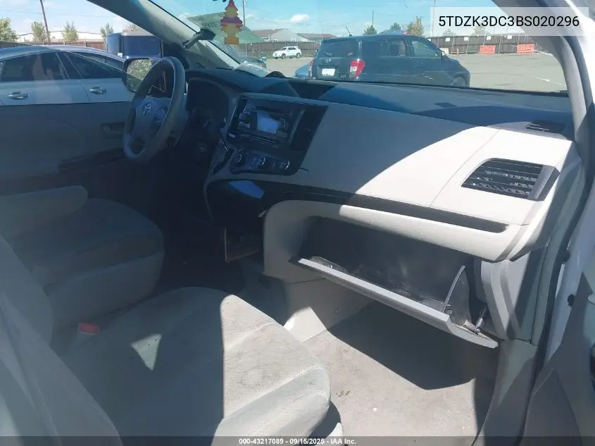 5TDZK3DC3BS020296 2011 Toyota Sienna Base V6