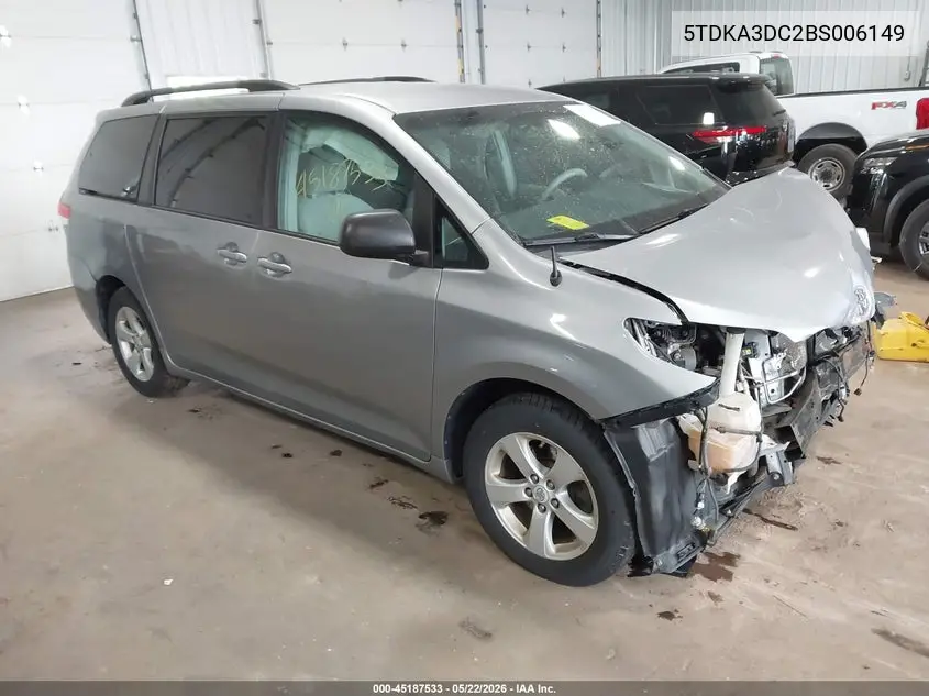 2011 Toyota Sienna Le VIN: 5TDKA3DC2BS006149 Lot: 45187533