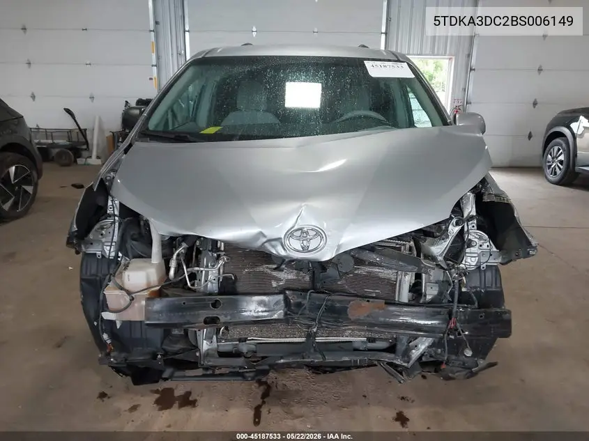 2011 Toyota Sienna Le VIN: 5TDKA3DC2BS006149 Lot: 45187533