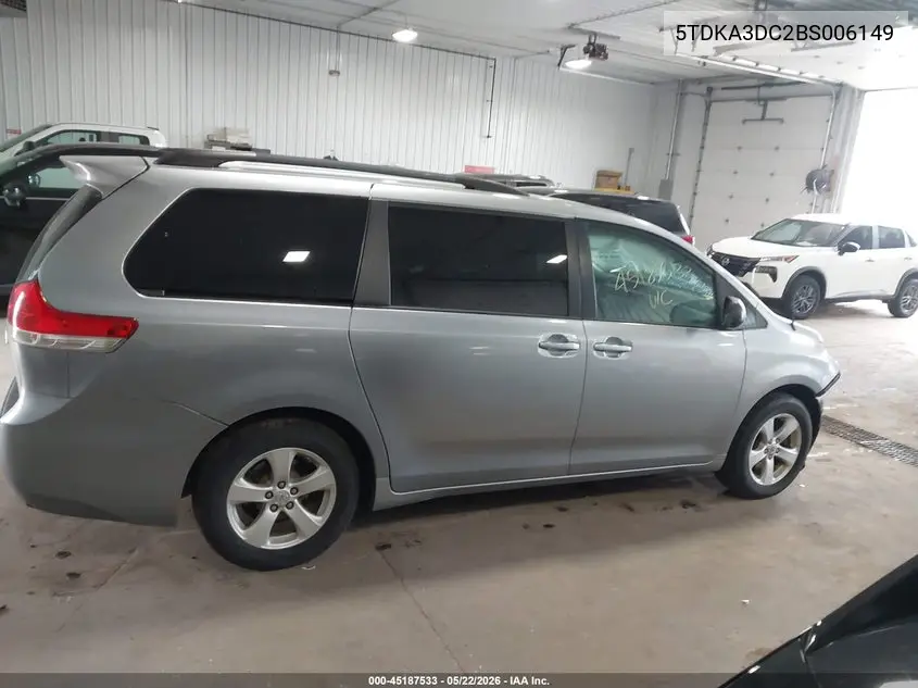2011 Toyota Sienna Le VIN: 5TDKA3DC2BS006149 Lot: 45187533