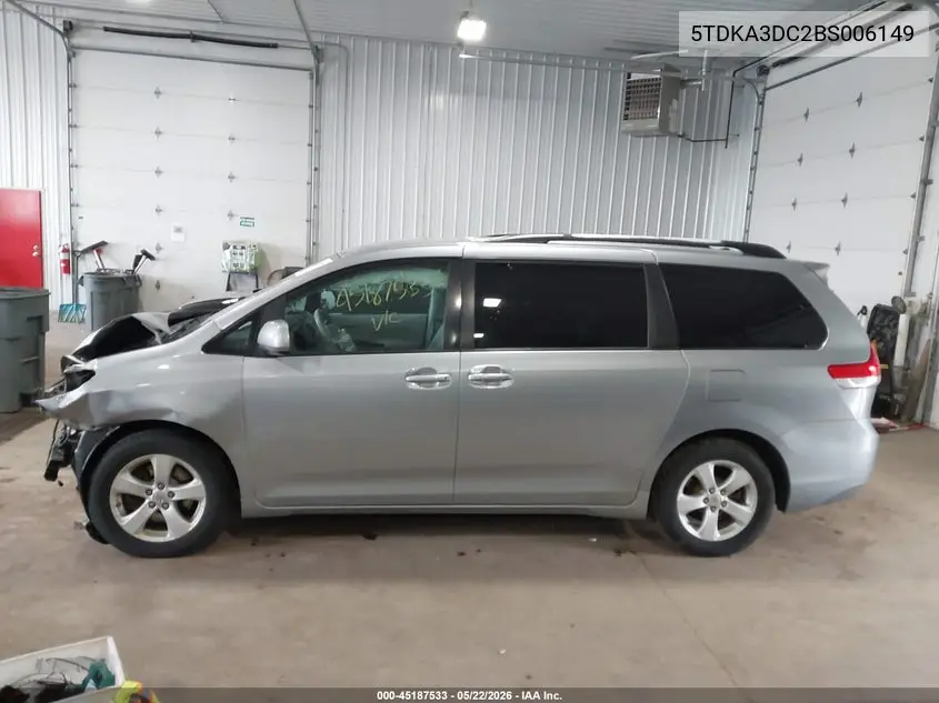 2011 Toyota Sienna Le VIN: 5TDKA3DC2BS006149 Lot: 45187533