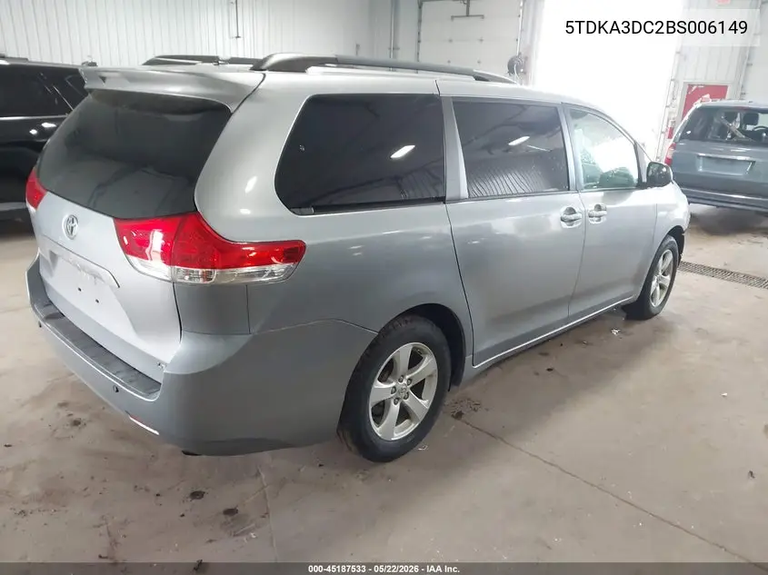 2011 Toyota Sienna Le VIN: 5TDKA3DC2BS006149 Lot: 45187533