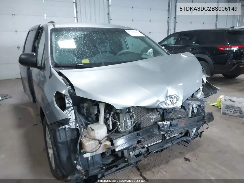 2011 Toyota Sienna Le VIN: 5TDKA3DC2BS006149 Lot: 45187533