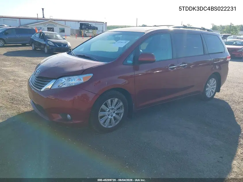5TDDK3DC4BS022231 2011 Toyota Sienna Xle