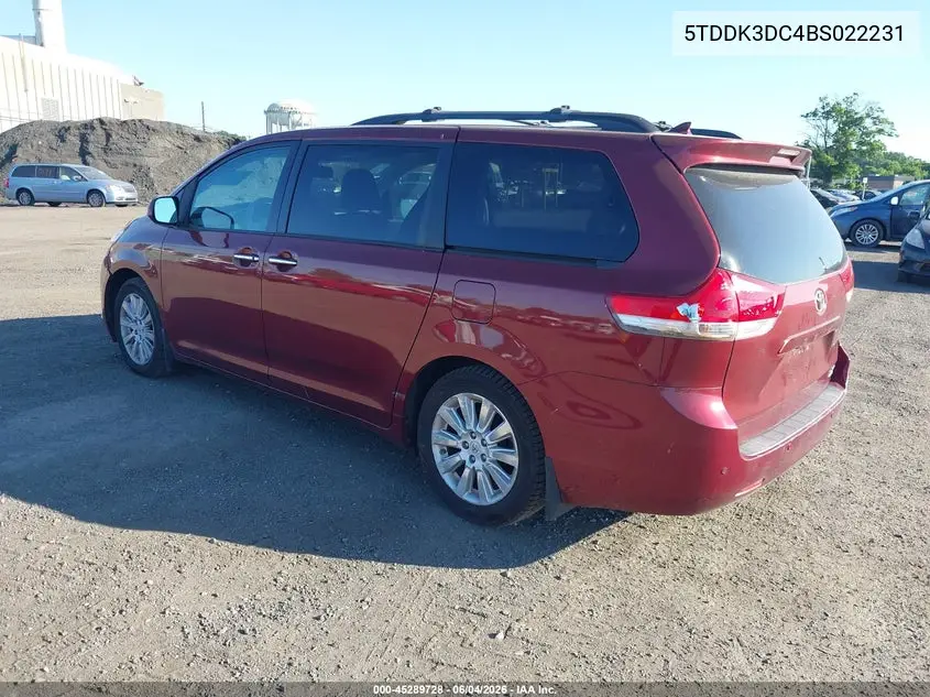 5TDDK3DC4BS022231 2011 Toyota Sienna Xle