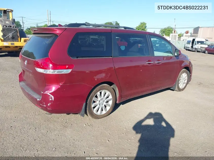 5TDDK3DC4BS022231 2011 Toyota Sienna Xle