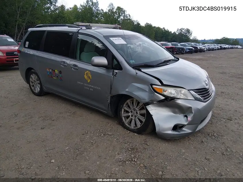 2011 Toyota Sienna Le VIN: 5TDJK3DC4BS019915 Lot: 45491610