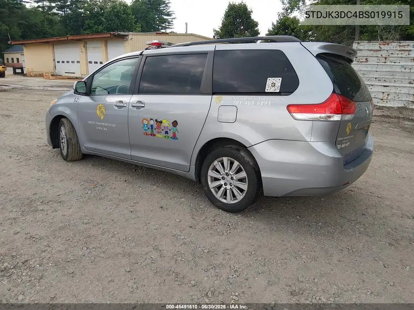 2011 Toyota Sienna Le VIN: 5TDJK3DC4BS019915 Lot: 45491610