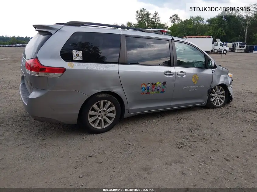 2011 Toyota Sienna Le VIN: 5TDJK3DC4BS019915 Lot: 45491610