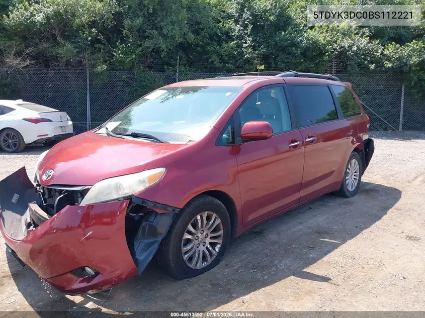 2011 Toyota Sienna Xle/Limited VIN: 5TDYK3DC0BS112221 Lot: 45513592