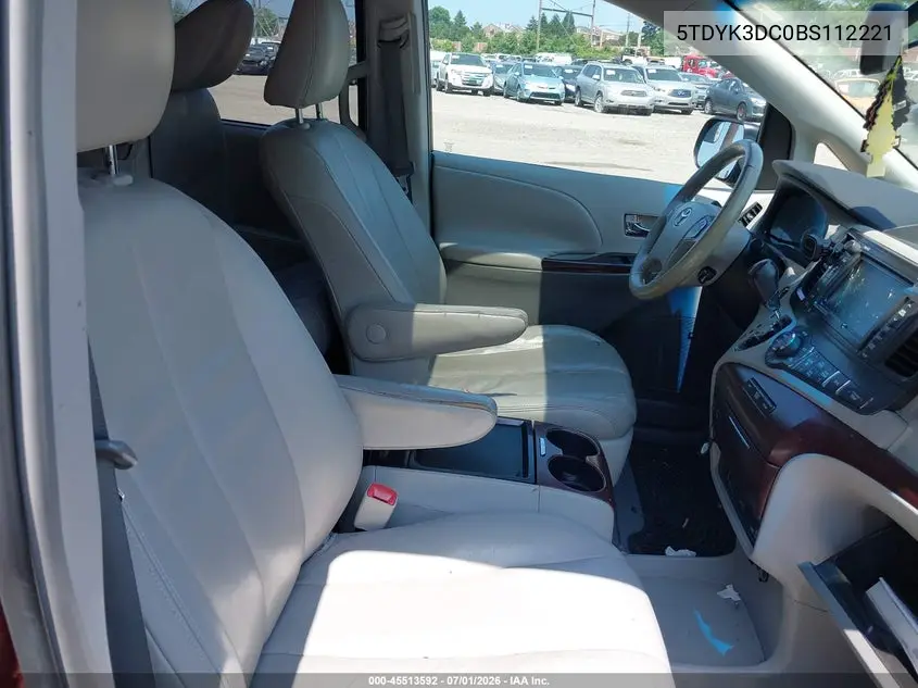2011 Toyota Sienna Xle/Limited VIN: 5TDYK3DC0BS112221 Lot: 45513592