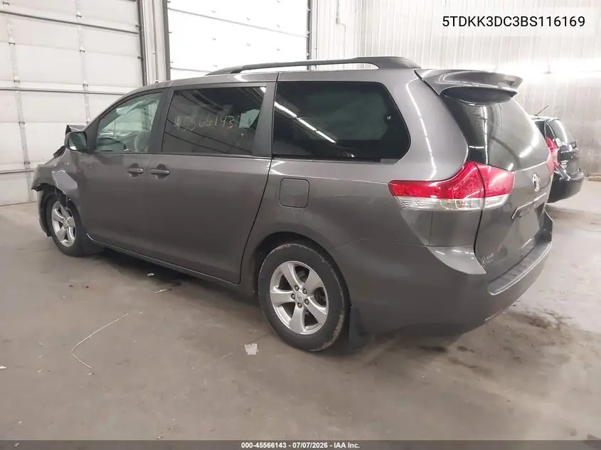 2011 Toyota Sienna Le V6 VIN: 5TDKK3DC3BS116169 Lot: 45566143
