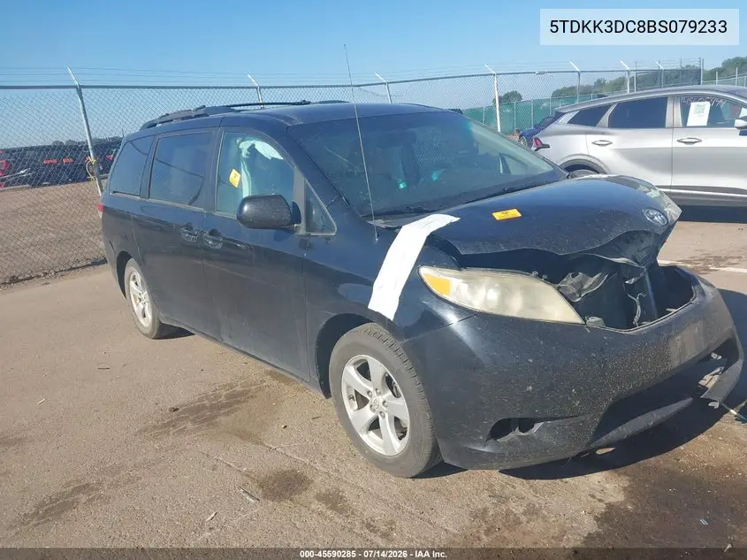 2011 Toyota Sienna Le V6 VIN: 5TDKK3DC8BS079233 Lot: 45590285