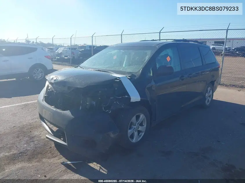 2011 Toyota Sienna Le V6 VIN: 5TDKK3DC8BS079233 Lot: 45590285