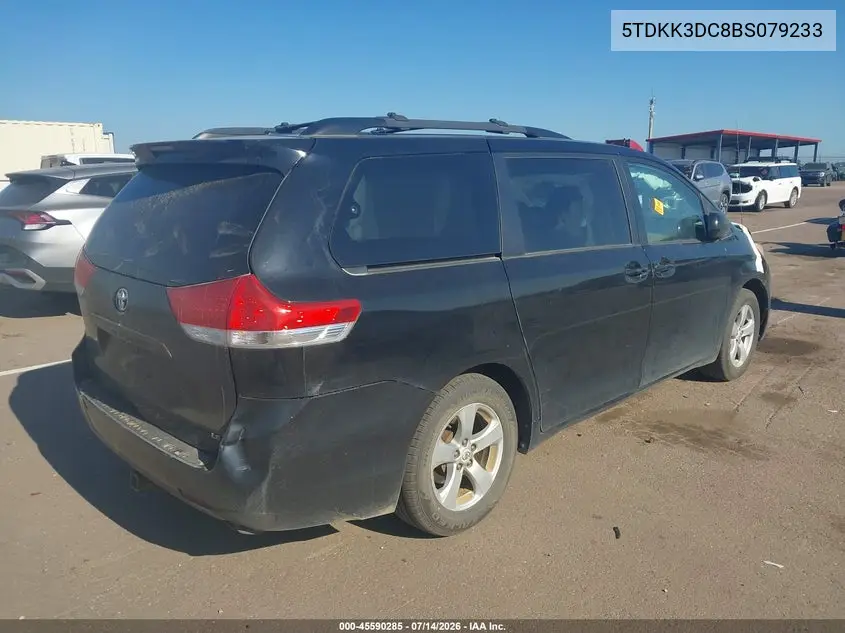 2011 Toyota Sienna Le V6 VIN: 5TDKK3DC8BS079233 Lot: 45590285