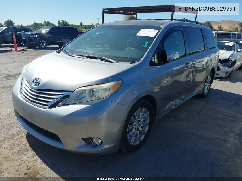 2011 Toyota Sienna Limited V6 VIN: 5TDYK3DC9BS029791 Lot: 45613233