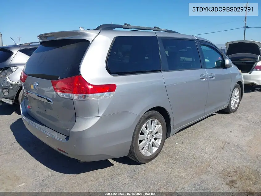 2011 Toyota Sienna Limited V6 VIN: 5TDYK3DC9BS029791 Lot: 45613233