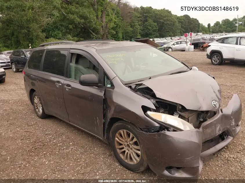 2011 Toyota Sienna Xle V6 VIN: 5TDYK3DC0BS148619 Lot: 45623635