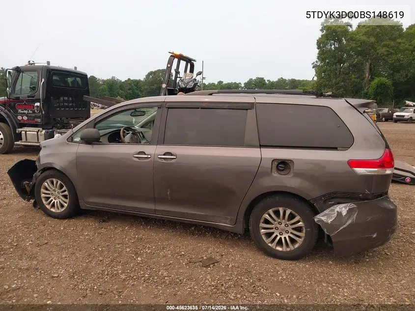 2011 Toyota Sienna Xle V6 VIN: 5TDYK3DC0BS148619 Lot: 45623635