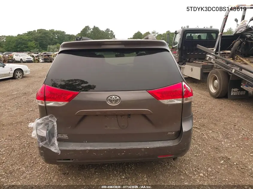 2011 Toyota Sienna Xle V6 VIN: 5TDYK3DC0BS148619 Lot: 45623635