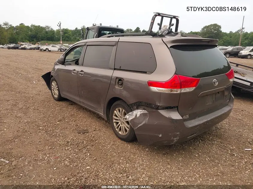 2011 Toyota Sienna Xle V6 VIN: 5TDYK3DC0BS148619 Lot: 45623635