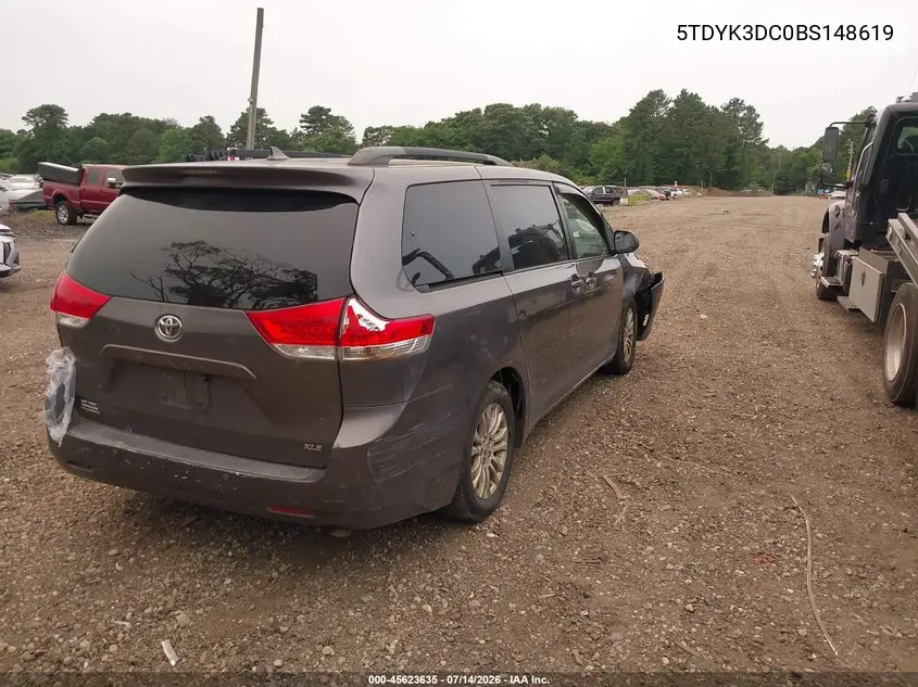 2011 Toyota Sienna Xle V6 VIN: 5TDYK3DC0BS148619 Lot: 45623635