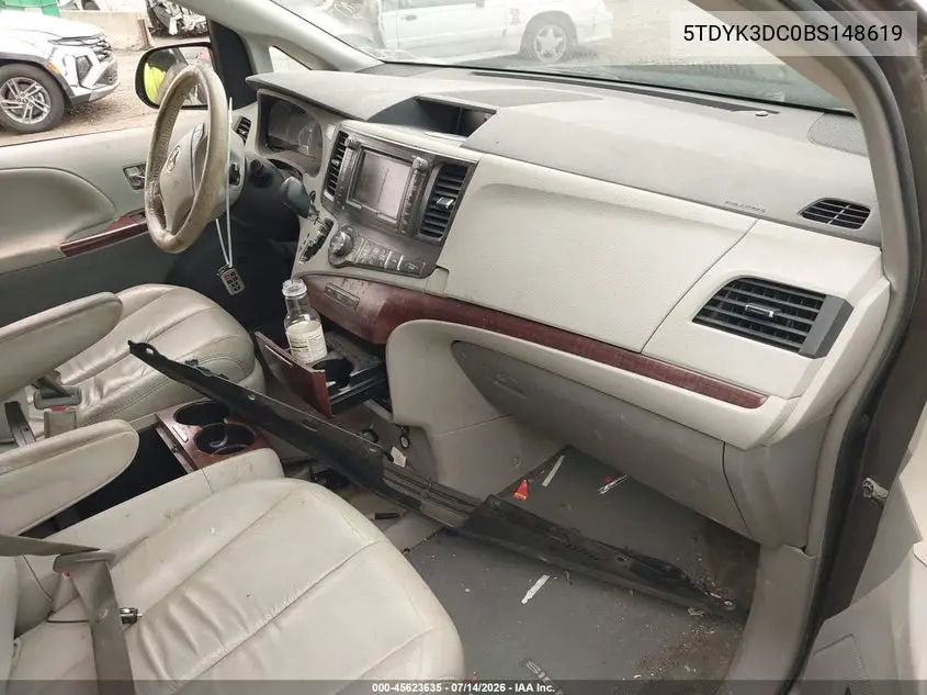2011 Toyota Sienna Xle V6 VIN: 5TDYK3DC0BS148619 Lot: 45623635