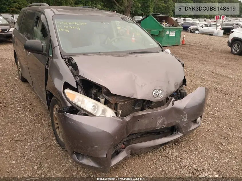2011 Toyota Sienna Xle V6 VIN: 5TDYK3DC0BS148619 Lot: 45623635