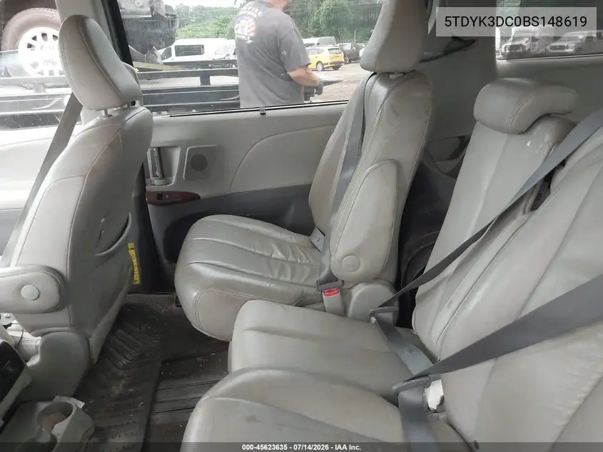 2011 Toyota Sienna Xle V6 VIN: 5TDYK3DC0BS148619 Lot: 45623635