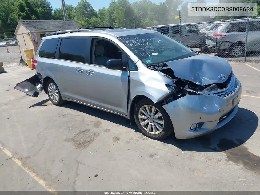 2011 Toyota Sienna Limited VIN: 5TDDK3DC0BS008634 Lot: 45628787