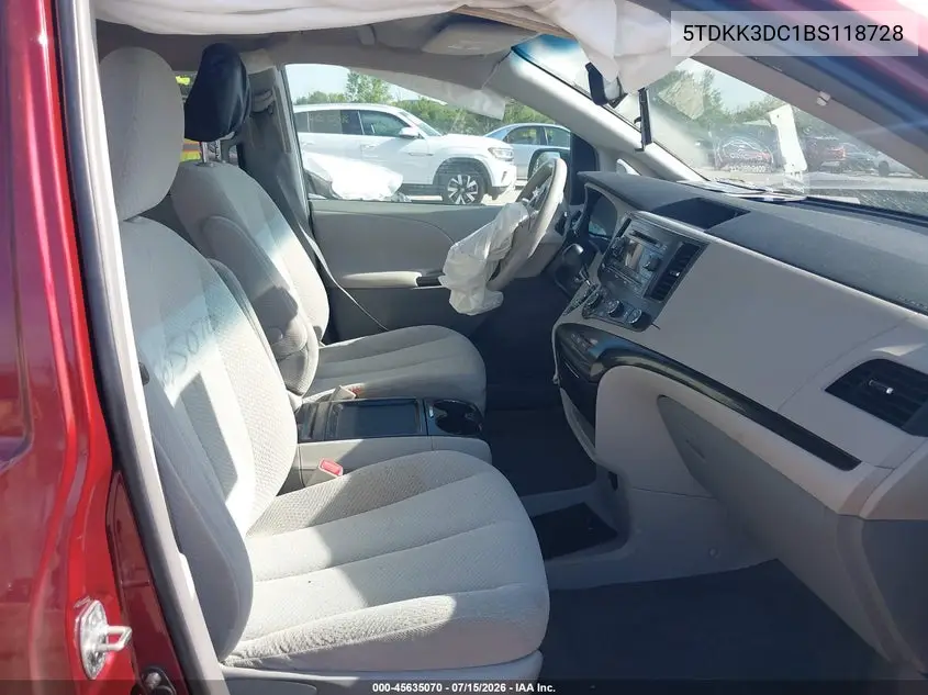 2011 Toyota Sienna Le V6 VIN: 5TDKK3DC1BS118728 Lot: 45635070