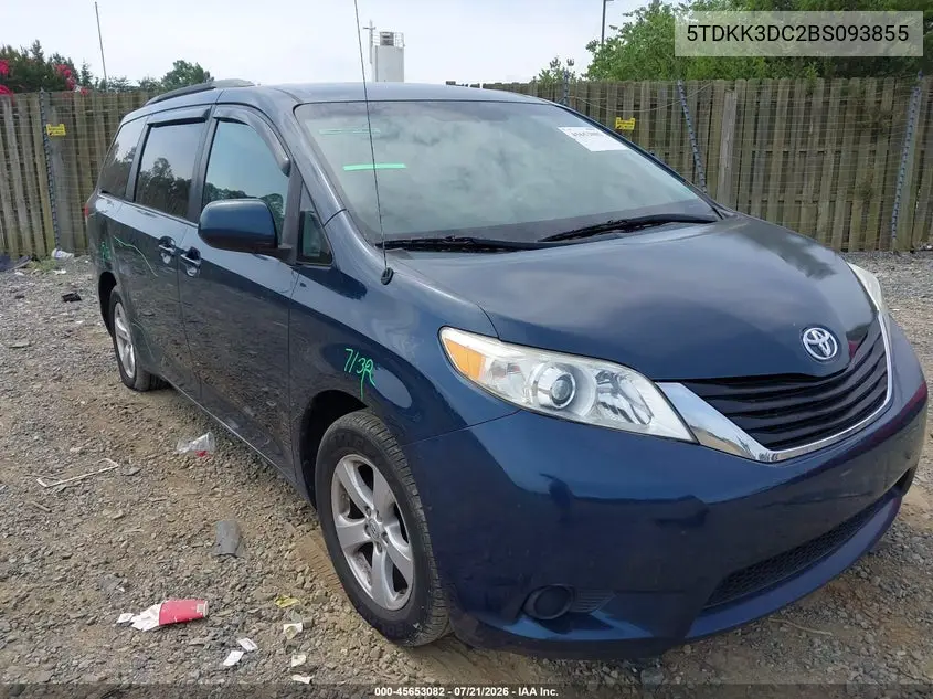 2011 Toyota Sienna Le V6 VIN: 5TDKK3DC2BS093855 Lot: 45653082