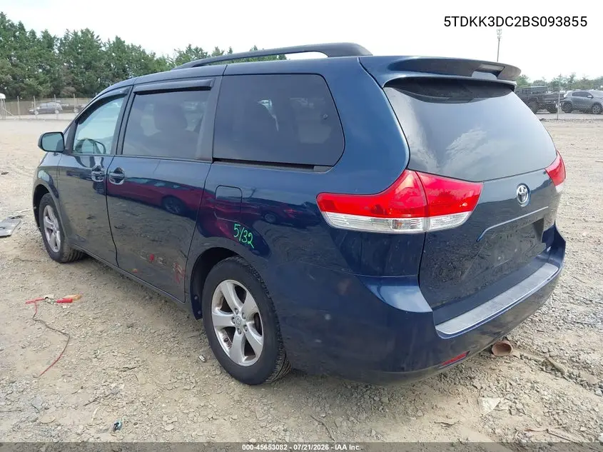 2011 Toyota Sienna Le V6 VIN: 5TDKK3DC2BS093855 Lot: 45653082