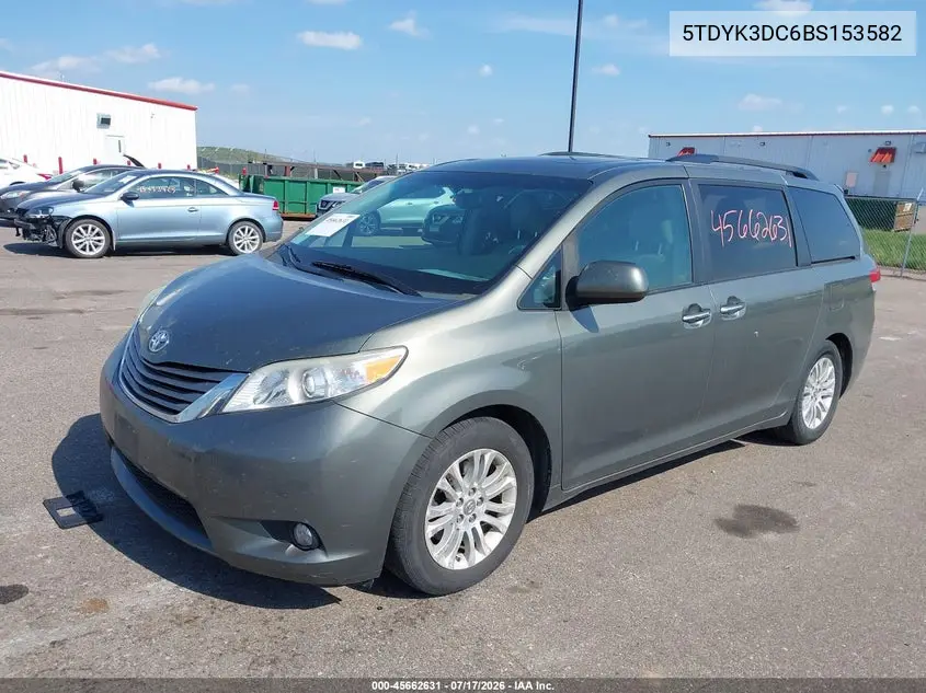 2011 Toyota Sienna Xle V6 VIN: 5TDYK3DC6BS153582 Lot: 45662631