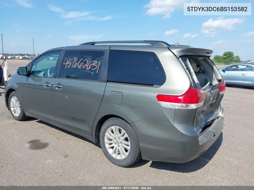 2011 Toyota Sienna Xle V6 VIN: 5TDYK3DC6BS153582 Lot: 45662631