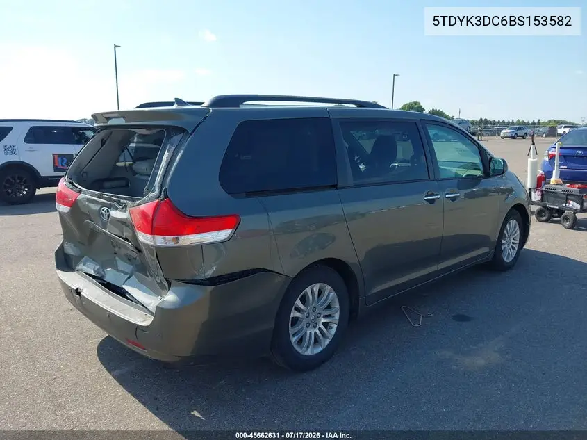 2011 Toyota Sienna Xle V6 VIN: 5TDYK3DC6BS153582 Lot: 45662631