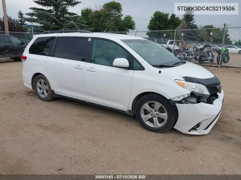 2012 Toyota Sienna Le VIN: 5TDKK3DC4CS219506 Lot: 30093145