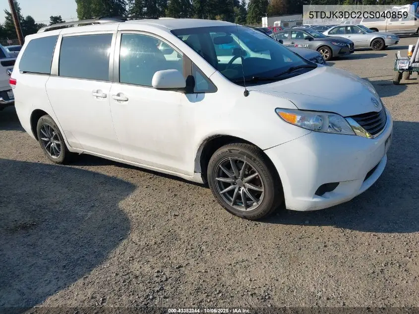 5TDJK3DC2CS040859 2012 Toyota Sienna Le 7 Passenger