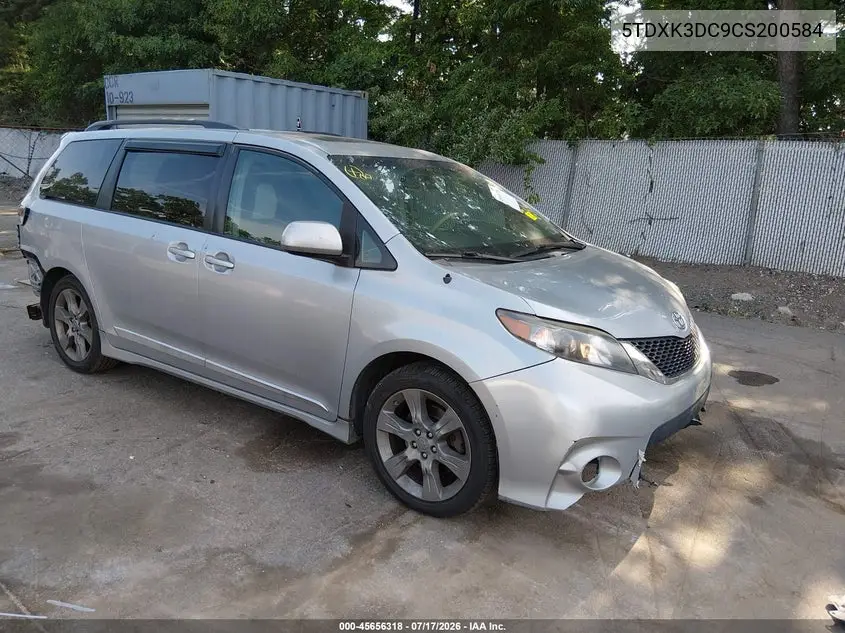 2012 Toyota Sienna Se 8 Passenger VIN: 5TDXK3DC9CS200584 Lot: 45656318