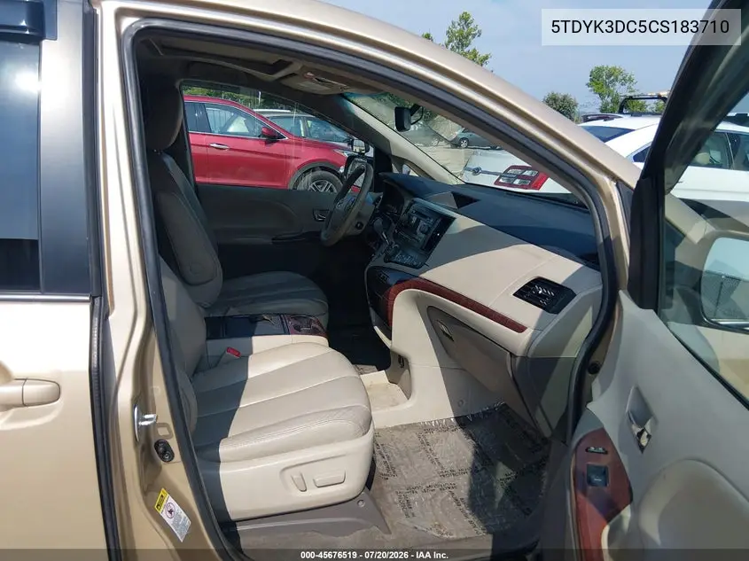 2012 Toyota Sienna Xle V6 8 Passenger VIN: 5TDYK3DC5CS183710 Lot: 45676519