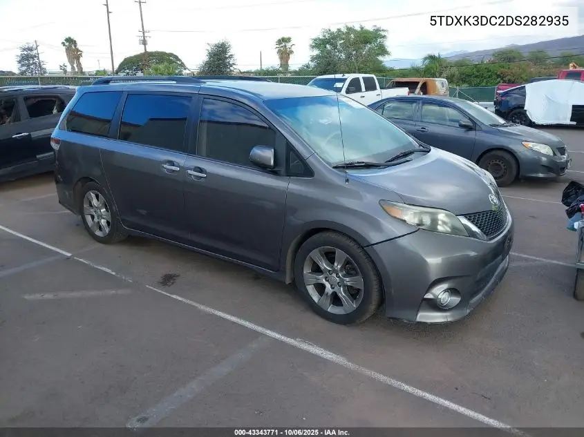 5TDXK3DC2DS282935 2013 Toyota Sienna Se 8 Passenger