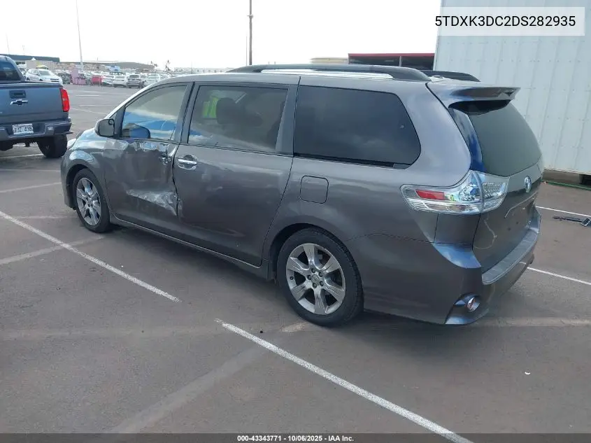 5TDXK3DC2DS282935 2013 Toyota Sienna Se 8 Passenger