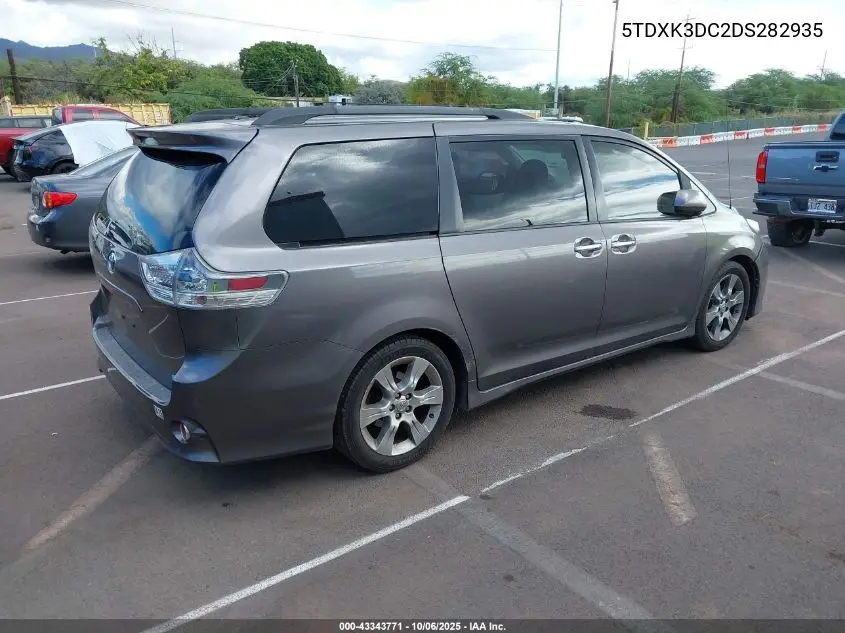 5TDXK3DC2DS282935 2013 Toyota Sienna Se 8 Passenger